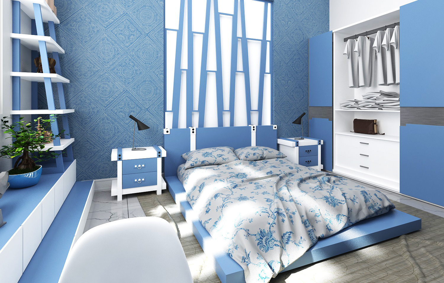 Phòng ngủ cho bé thường được sử dụng những màu sắc tươi tắn