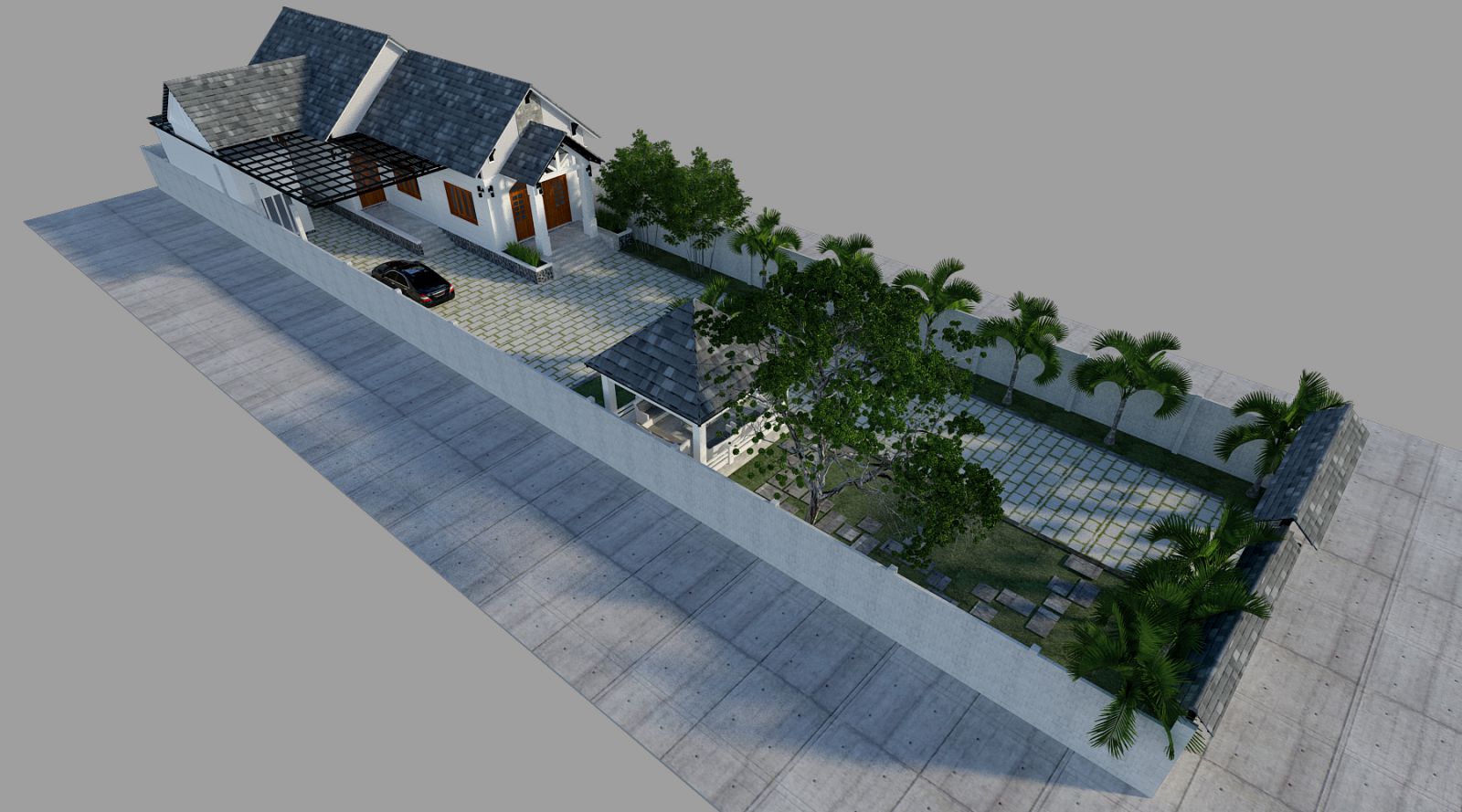 Mẫu biệt thự 1: Thiết kế 3D toàn khu vực nhà ở
