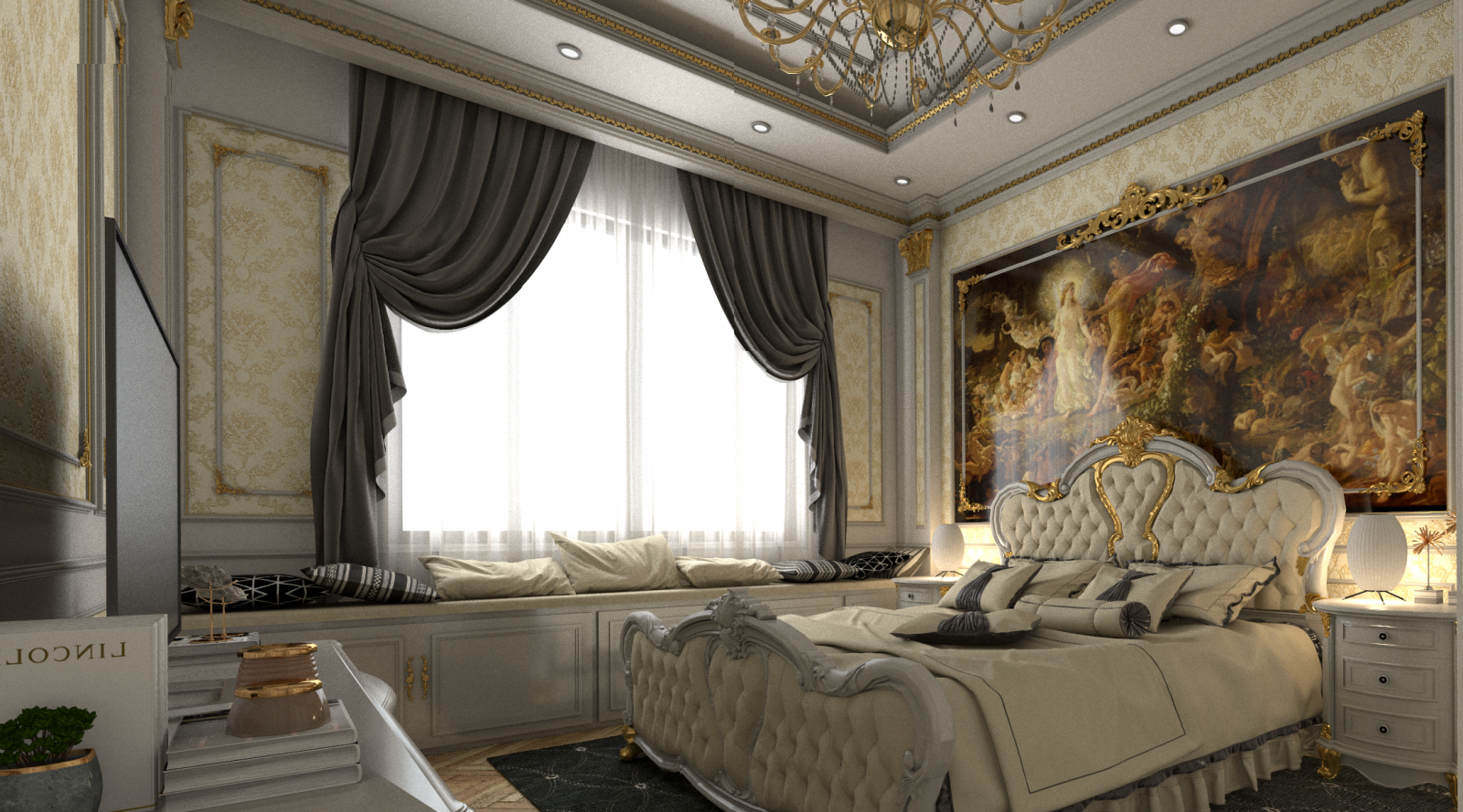 Thiết kế nội thất phòng ngủ sang trọng như phòng ngủ quý tộc